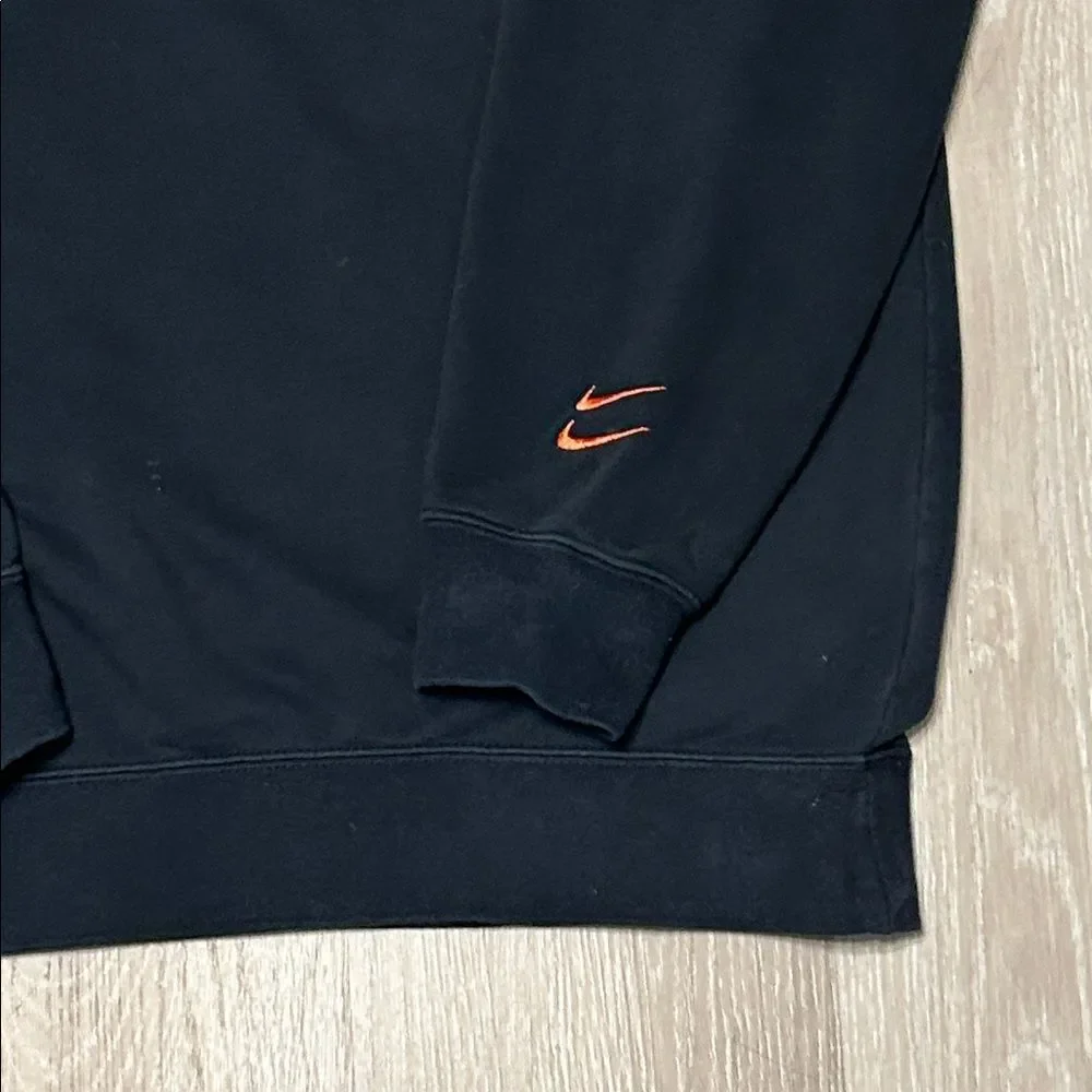 Nike Vintage Y2K Men's Black with Lime and Orange Embroidery Crewneck Sweatshirt